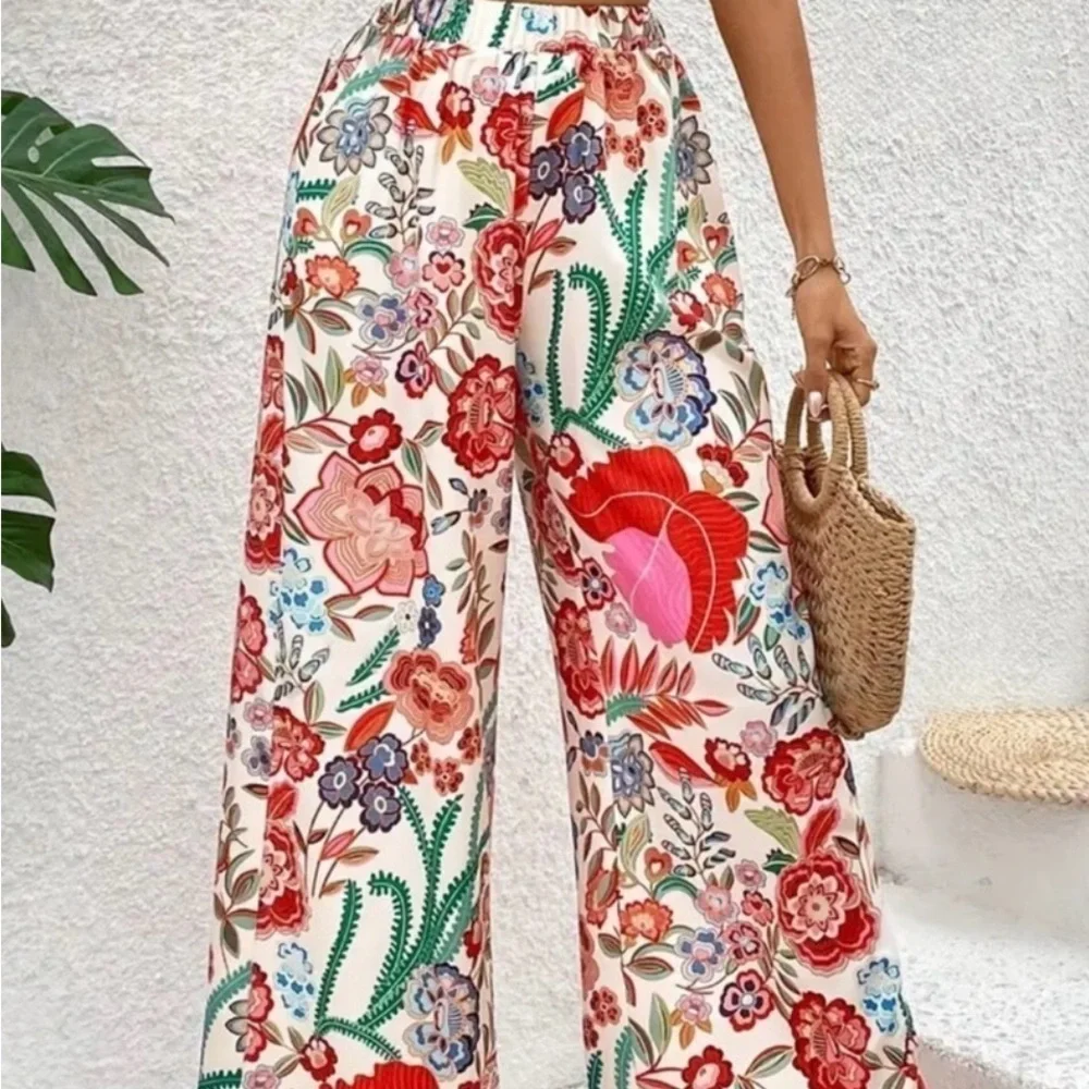 Floral Palazzo Pants - Size Small - Picture 3 of 4